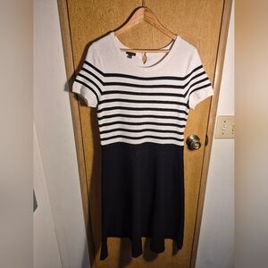 Talbots Black and White Mini A-Line Dress